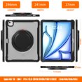thumbnail image 7 of XYX For iPad Air 13 inch Case (2025 M3/2024 M2), 360 Rotating Hand Grip, Shoulder Strap, Heavy Duty Drop Protection, Transparent, 7 of 7