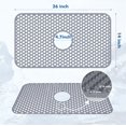 thumbnail image 3 of Bestjing Alfombrilla de silicona para fregadero – Protectores para fregadero de cocina con drenaje central de 26.0 x 14.0 in, accesorio de rejilla de cocina, alfombrilla antideslizante resistente al c, 3 of 5