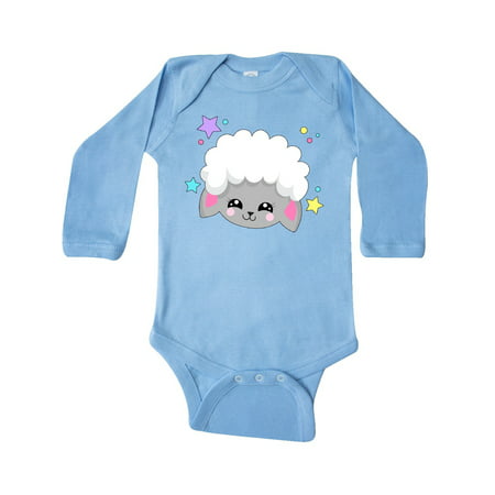 

Inktastic Cute Easter Lamb with Stars Gift Baby Boy or Baby Girl Long Sleeve Bodysuit