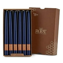 ROOT Candles Unscented Dipped Taper Candles, 9-inch Tall, Box of 12, Color: Abyss