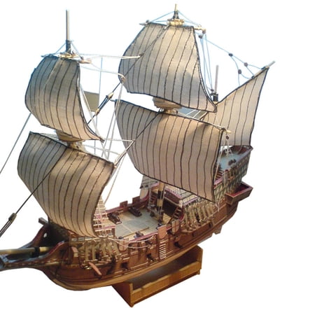 DIY Paper Kit Galeon Golden Hind Sail Battleship Model Unassembled for Collectors and Enthusiasts