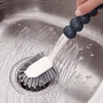 thumbnail image 2 of Long-Handled Multi-Purpose Dish Brush with Semicircular Head, Perfect for Cleaning Pans and Dishes, Grey Color, Multifunctional Design, Easy to Use, 2 of 2