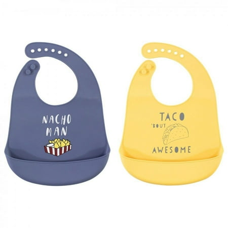 UPC: 0660168560589 | Hudson Baby Infant Boy Silicone Bibs 2pk  Nacho Man  One Size