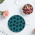 thumbnail image 4 of FMSHPON Halloween Crow Silhouette Aqua Green Set of 4 Round Coaster for Drinks, Absorbent Ceramic Stone Coasters Cup Mat with Cork Base for Home Kitchen Room Coffee Table Bar Decor, 4 of 6