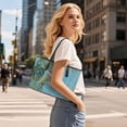thumbnail image 7 of TSOVTHRID Sea Turtle Palm Leaf Handbag and Wallet Set Womens Tote Bag Blue Top Handle Handbag with Matching Leather Wallet Wood Grain Print Large Capacity Shoulder Satchel Clutch Purse, 7 of 7