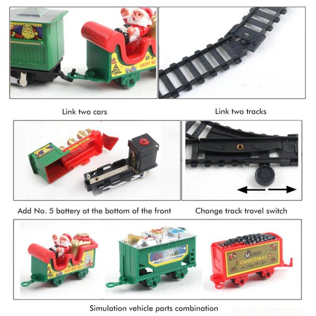 Christmas Electric Train Set for Children Electric Railway Train Set Battery-Powered Santa Claus Train Party Home Xmas Tree Decoration