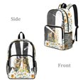 thumbnail image 2 of ZIATUBLES Heavy Duty Clear Backpack 17 Inch, Fabric & PVC Transparent Bookbag with Giraffe Floral Print, Sturdy See Through Backpack Easy to Clean for Work, School & Stadium, 2 of 7