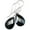 Black, variant on Sterling Silver Cubic Zirconia Earrings White Simulated Diamond Teardrops Faceted Simple Dangle CZ 1.2" Drops Designed for Adult Women