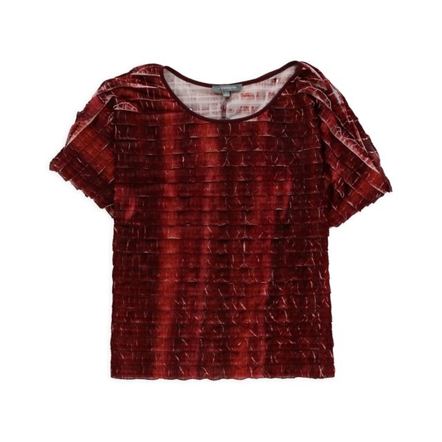 Blusa tipo jersey NY Collection con efecto teñido anudado en capas para mujer rojo grande Pull-over