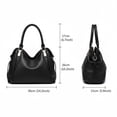 thumbnail image 3 of Ladies PU Leather Handbag Tote—Women Lightweight Satchel Purse, 14.2"×5.9"×10.2", Multiple Interior Pockets, Secure Zip Closure, 6.7" Handle Drop, Detachable Adjustable Strap for Shoulder(Blue), 3 of 5