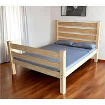HomeRoots 548170 Traditional Natural Solid Wood Queen Size Bed Frame