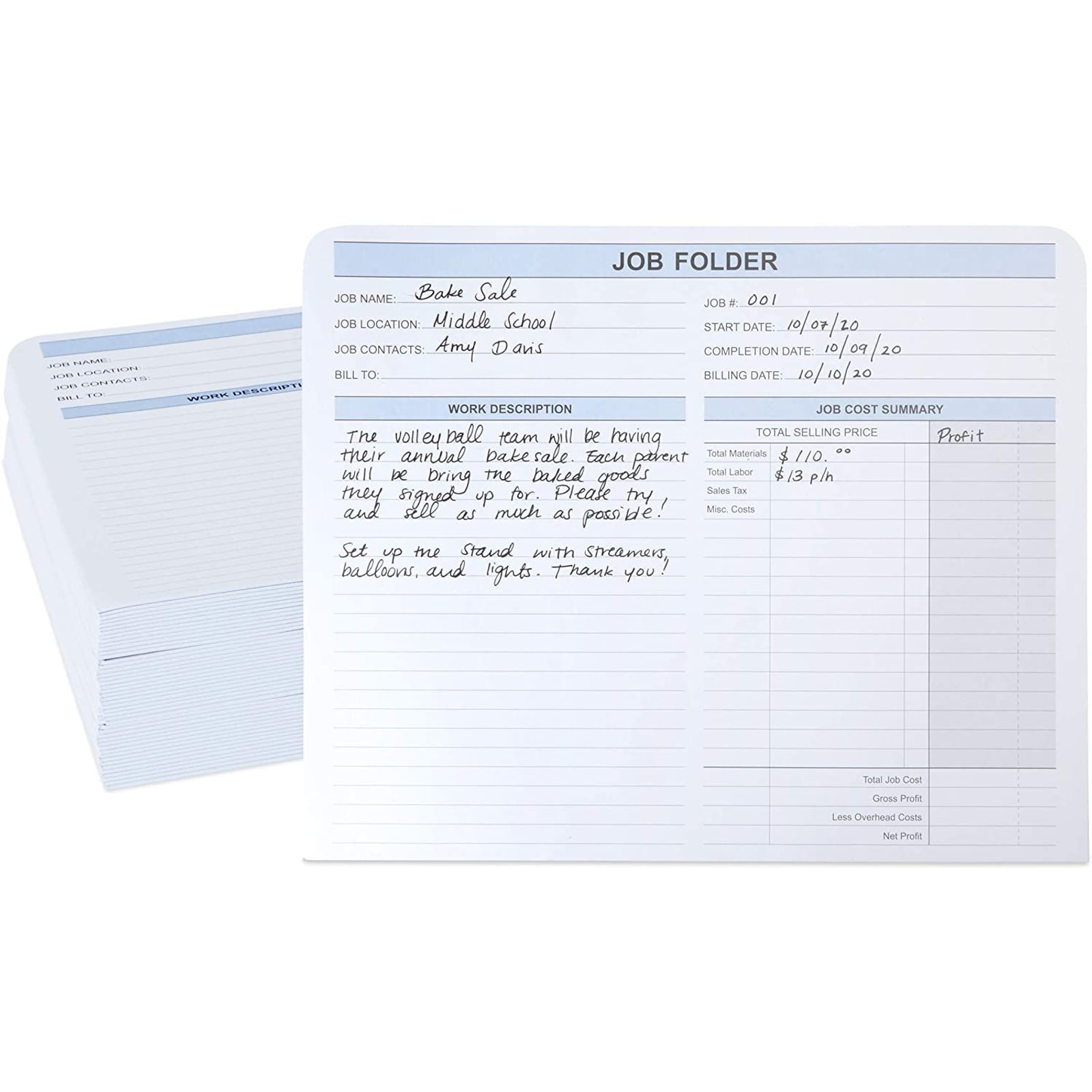30 Pack File Organizer Folders Jackets for Job Documents, 11.8 x 9.5 inches