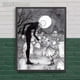 thumbnail image 1 of Póster de arte gótico abstracto de Vampire Twins, impresiones de la novia del cementerio, arte de pared de media luna, pintura en lienzo, decoración del hogar sin marco, 1 of 4