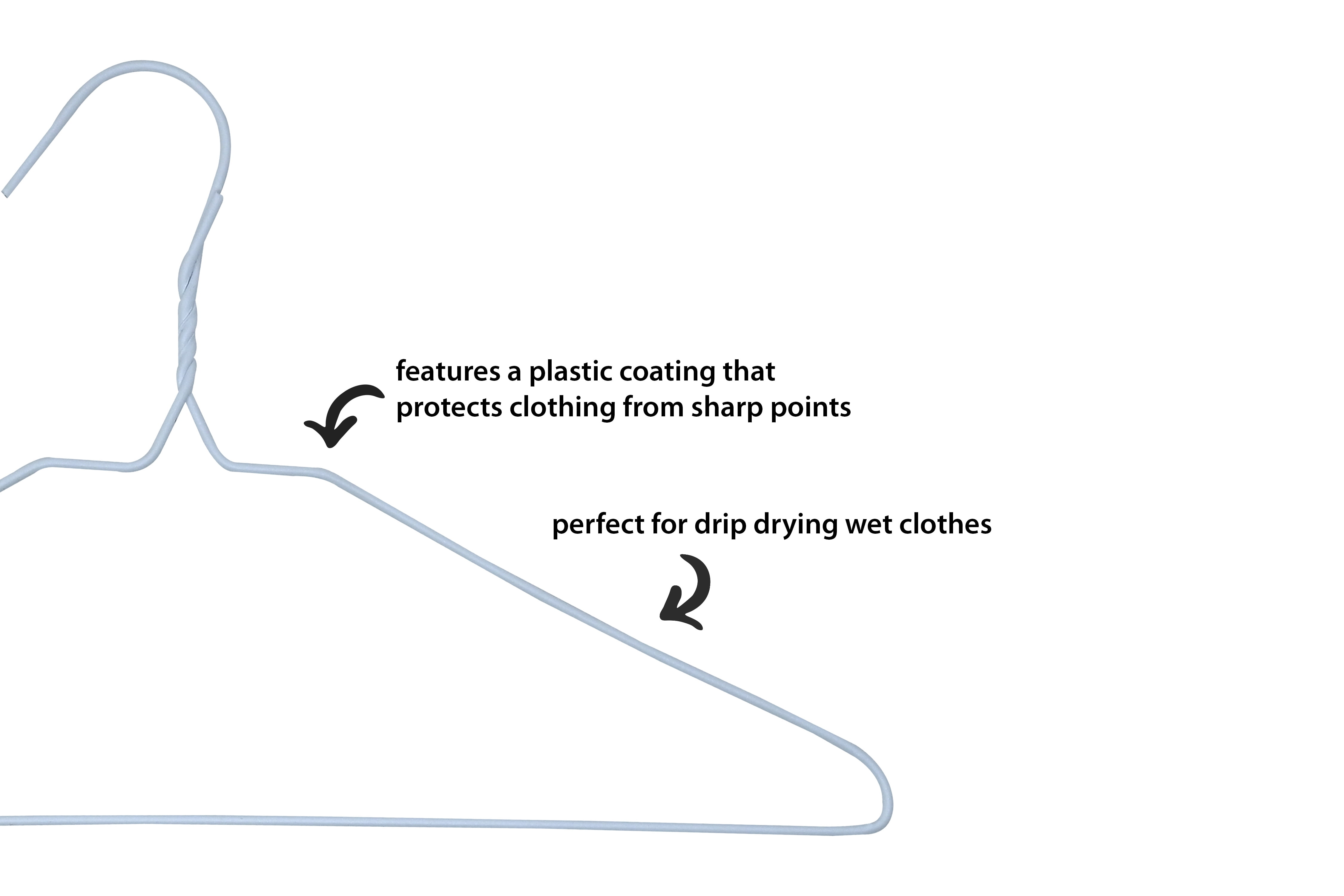 Plastic Seamless Coat Hanger for Home Multifunctional Anti-Skid Drying Hanger, Size: 40, White