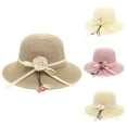 thumbnail image 4 of YESIMOLA Straw Hat For Women Panama Hat With Flower And Bowknot Folding Beach Hat Straw Hat Women'S Beach Sun Hat Outdoor Sun Hat For Summer And Outdoors, 4 of 4