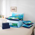 thumbnail image 4 of Erosebridal Teenager Sea Turtle Bedding Sets Twin Size,Underwater World Comforter Sets with Sheets,Microfiber Reversible Bed in a Bag Twin size,Sealife Room Decorative,7pcs, 4 of 6