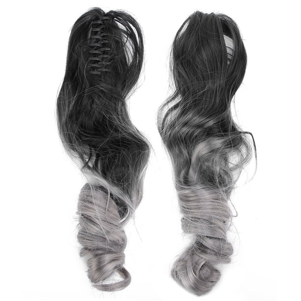 Cabello falso largo y rizado, extensiones de cabello de cola de caballo de 55 cm, peluca de fibra de alta temperatura, extensiones de cola de caballo con clip hechas a mano con cuidado