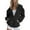 Black, variant on Womens Button up Sweatshirts Jackets, Long Sleeve Oversized Fleece Lined Hooded Cardigan, Fall Warm Loungewear Jackets Coat with Pockets Gray XL