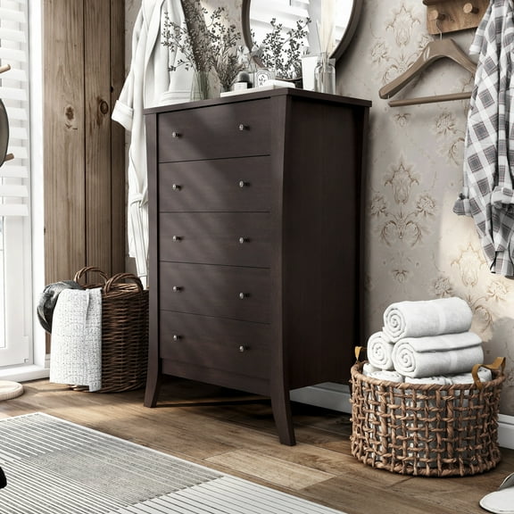 Furniture of America Vem Transitional Espresso 5-Drawer Vertical Chest by