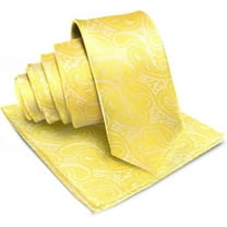 Vittorio Farina Solid Satin Paisley Necktie & Pocket Square
