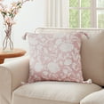 thumbnail image 3 of My Texas House Ava Floral Printed Cotton Slub Decorative Pillow, 18" x 18", Rose Smoke, 3 of 5