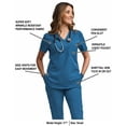 thumbnail image 3 of Green Town Scrubs for Women - Tuck-In V-Neck Scrub Top, Stretch Fabric, Lightweight, Easy Care, 3 of 7