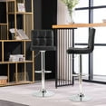 thumbnail image 2 of Costway Set of 2 Bar Stools Adjustable Swivel Kitchen Counter Bar Chair PU Leather Black, 2 of 10