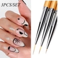 thumbnail image 2 of Juego de pinceles para delineador de uñas con rayas francesas, 3 uds., puntas 3D, línea de rayas, bolígrafo de dibujo DIY, pinceles de Gel UV, bolígrafo de pintura, herramientas de manicura zhangmengya  LED, 2 of 2