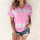 thumbnail image 1 of Fiudx Camisas de Mujer Camiseta Estampada a La Moda para Mujer, Blusa de Manga Corta, Tops Informales con Cuello Redondo, 1 of 3