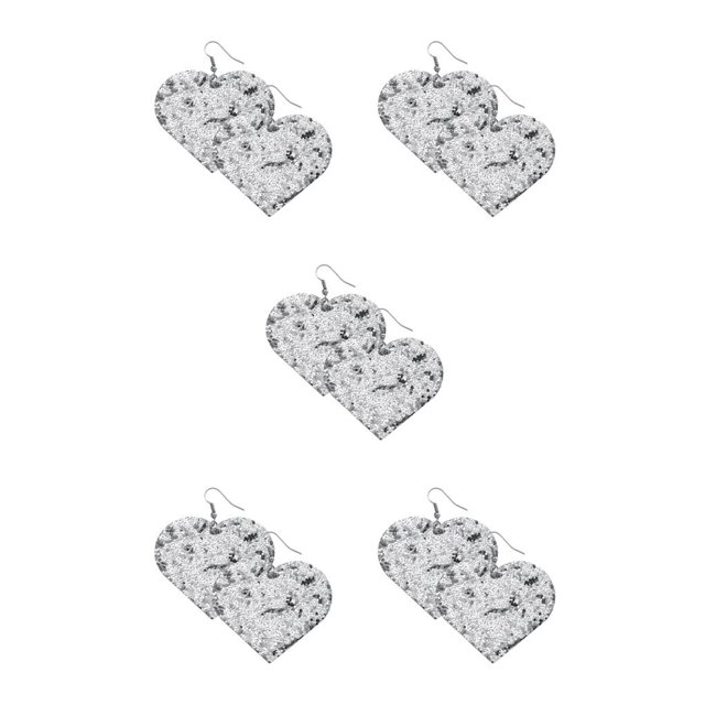 Jumpingount Pendientes en forma de corazón con purpurina, joyería exagerada, pendiente colgante para mujer, fiesta, boda, banquete, decoración Type2 NO2