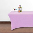 thumbnail image 5 of Spandex Table Cover, 4 Ft Fitted Tablecloth Rectangular - Stretch Table Cloth for Rectangle Folding Table for Birthday Party Wedding Banquet, Light Purple, 48L x 24W x 30H Inches, 5 of 7