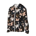 thumbnail image 2 of Pofeuu Lilies Flowers Print Sun Protection Outdoor Lightweight Full Zip UV Cooling Hoodie Long Sleeve Summer Clothing for Outdoor Hiking-3X-Large, 2 of 5