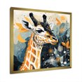 thumbnail image 2 of Designart "Creative Giraffe Groove in Yellow and Blue I" Animals Framed Wall Art Decor - Modern Yellow Giraffe Bedroom Framed Canvas Wall Art, 2 of 6