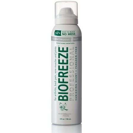Biofreeze Pain Relieving Spray 4 oz. 360° Spray, Colorless Formula, 10.5% Menthol 1