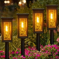 Solar Powered LED Ground Lights for Outdoor Garden & Patio | IP65 Waterproof Landscape Lighting | Automatic On/Off | Warm White Light | Easy Install Stake Lights for Yard & Walkway