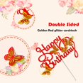 thumbnail image 3 of Topper para pastel MILIYUKI de 13 piezas con mariposas rojo dorado, 3 of 7