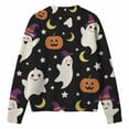 thumbnail image 4 of Tiijoy Halloween Girls Cardigan Sweater Cute Cartoon Button‑Up Sweater, Black, Sizes 5-16, 4 of 4