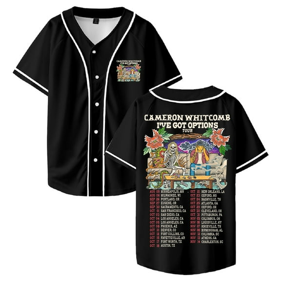 Cameron Whitcomb I've Got Options Tour Baseball Jersey Short Sleeve Shirts Women Men Streetwear Tops