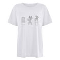 thumbnail image 4 of TSADFHJI Hauts de Noël pour Femmes Élégants T-Shirts Oversize Coupe Ample Col Rond Manches Courtes Blouse Décontractée d'Été 2023 Tee-Shirt Basique S Blanc, 4 of 4