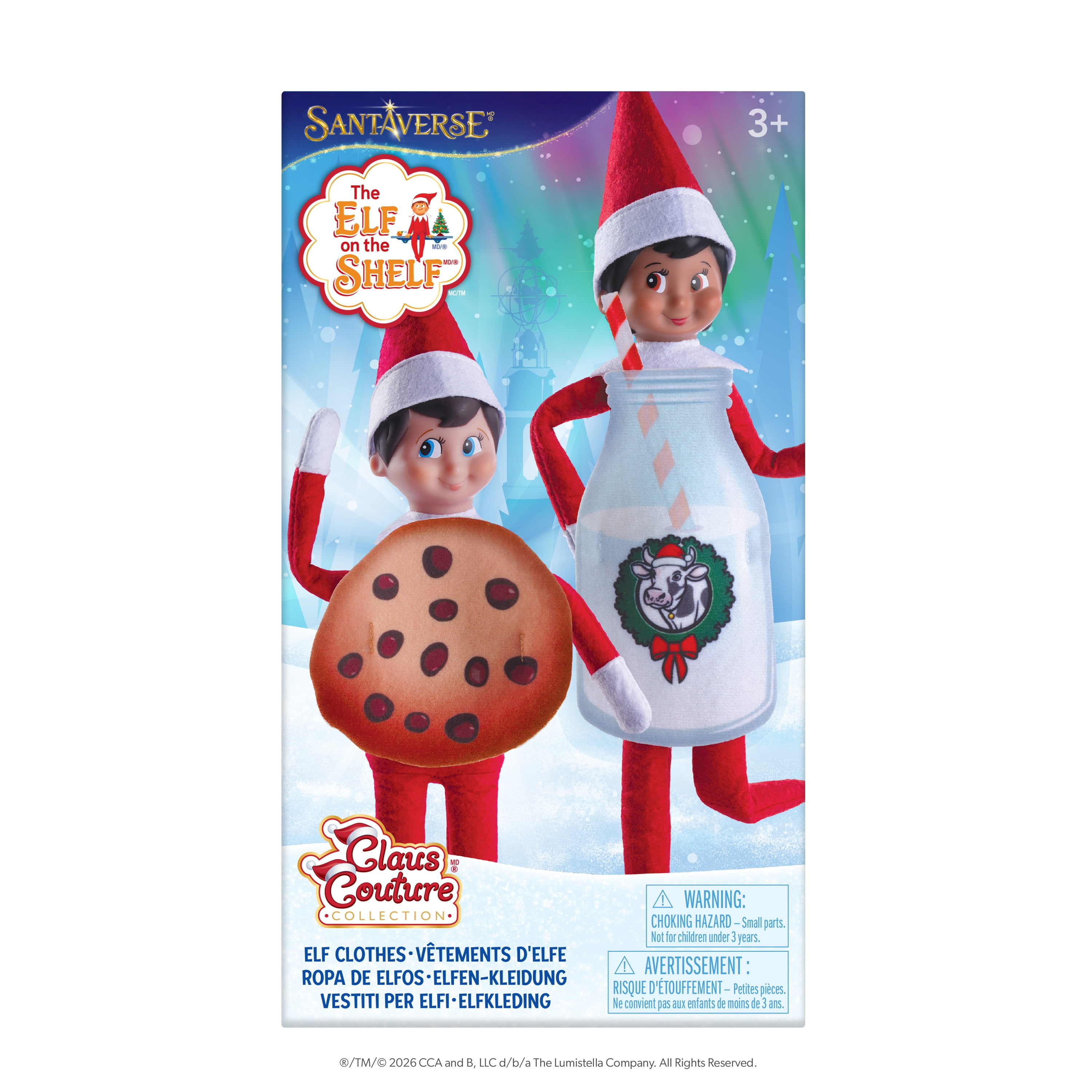 The Elf on the Shelf Claus Couture Bestie Bundle Milk and Cookies Costumes - Scout Elf Not Included