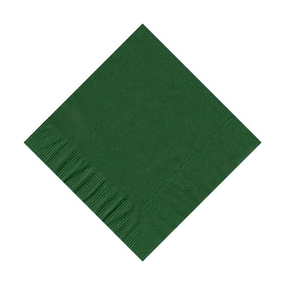 200 -  (4 Pks of 50) 2 Ply Plain Solid Colors Beverage Cocktail Napkins Paper - Hunter Green
