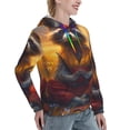 thumbnail image 6 of Sikiie Sunset Flower Meditating Raccoon Women's Casual Hoodies Long Sleeve Lightweight Pullover Tops Loose Sweatshirt-Large, 6 of 7