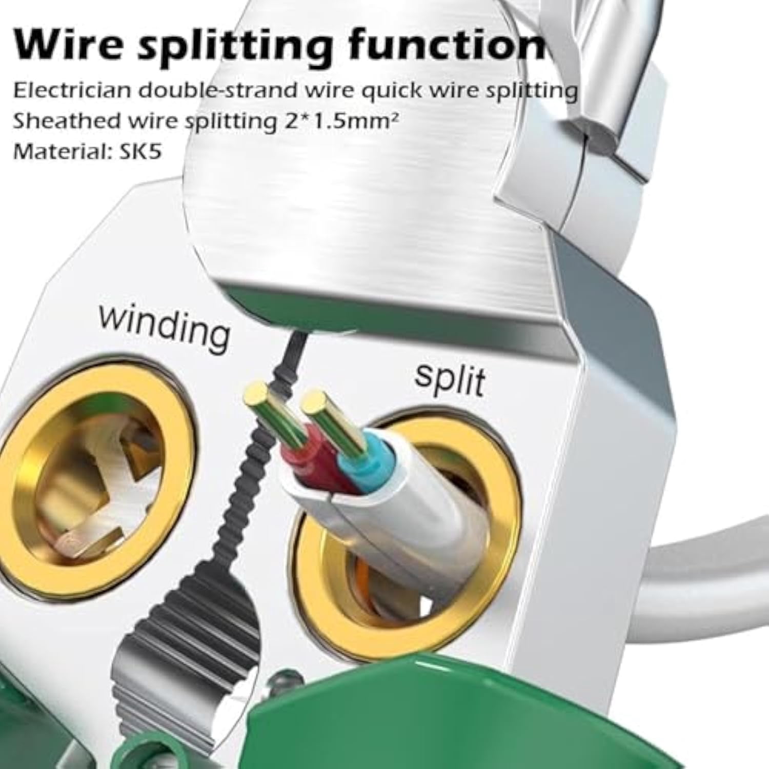8 in 1 Wire Stripper With Voltage Tester, 8 in 1 Electric Wire Stripper, Multi-Function Electric Wire Stripping Tool for Cutting and Pulling Pliers, Electrician Repair Tool (Green)
