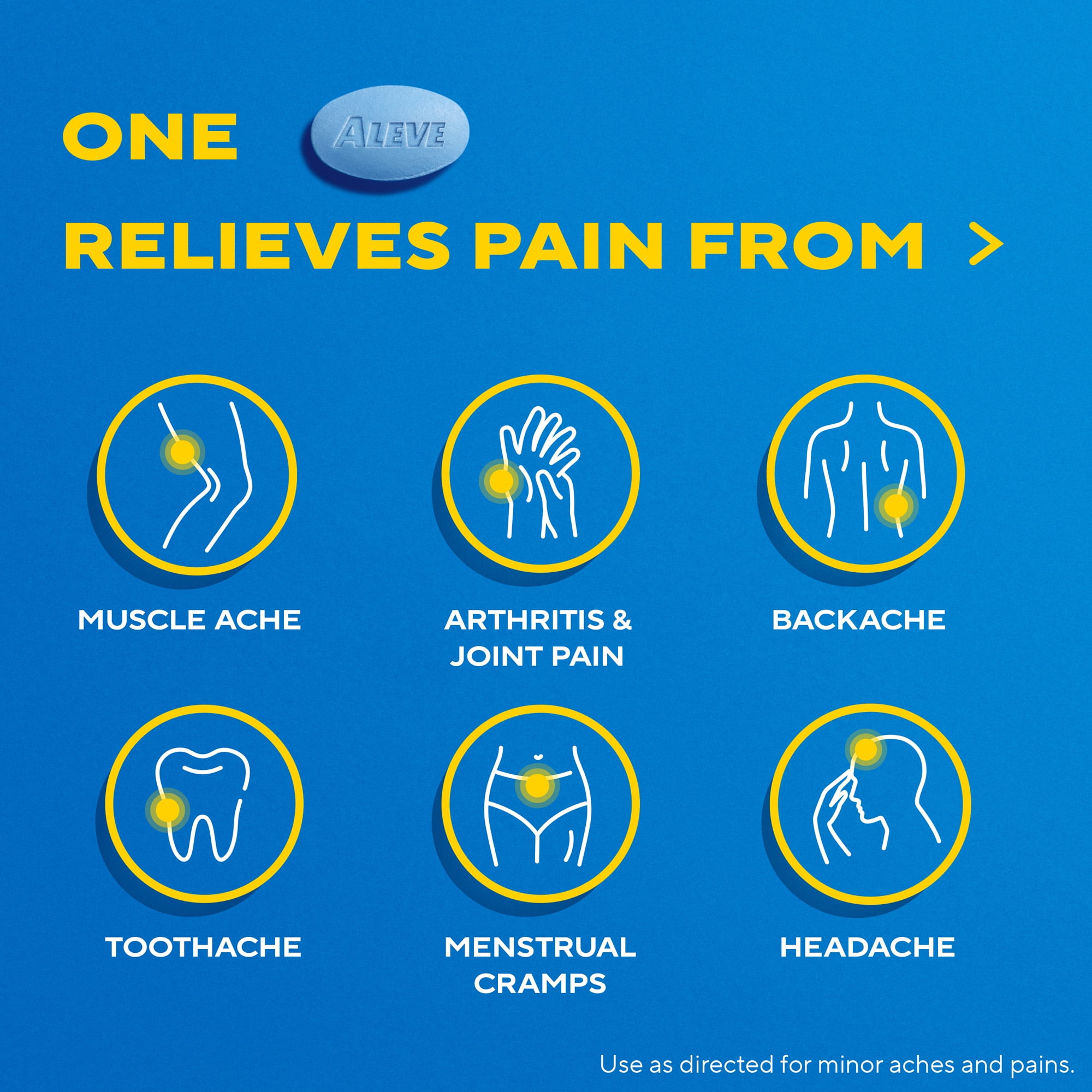 Aleve Caplets Naproxen Sodium Pain Reliever, 90 Count
