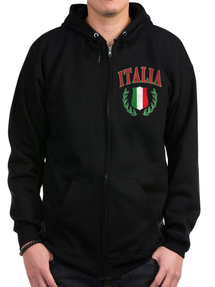 CafePress Italia Zip Hoodie - Zip Hoodie Classic Hooded Sweatshirt with Metal Zipper Dark