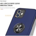 thumbnail image 6 of Case for iPhone12 6.1, Smooth Dual Layer Hard Military Phone Case with 360 Degree Ring Stand Silicone Bumper Shockproof Protective Case (Camera Protection) Magnetic Car Holder Cover-Blue, 6 of 7