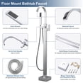 thumbnail image 3 of Wowow Waterfall Single-Handle Freestanding Tub Faucet with Handshower, Floor Mounted Tub Filler Faucet in Polished Chrome, 3 of 7