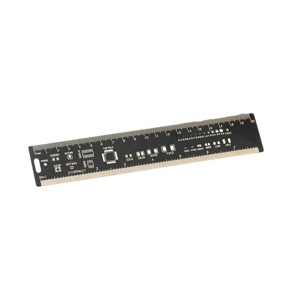 ziyahi Waterproof PCB Ruler Clear Scale Reference Accessory Golden Plated Practical Measuring Rulers for Electronic Engineer Geek Maker Type 3 Type 1