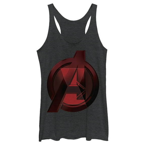 Women's Marvel Black Widow Avenger Symbol  Racerback Tank Top Black Heather X Small