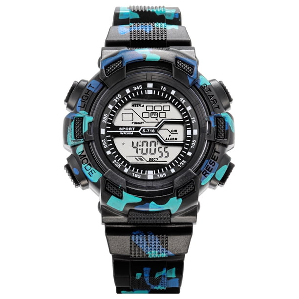 Reloj electrónico con calendario, despertador, luz nocturna, cronómetro, reloj para estudiantes para hombres